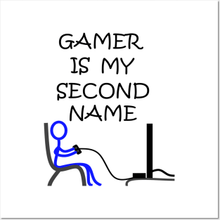 Stick Figure Video Gamer Posters and Art